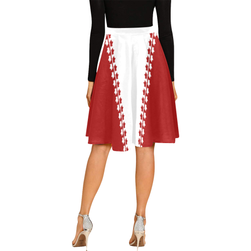 Classic Canada Skirts Knee Length Flared Melete Pleated Midi Skirt (Model D15)