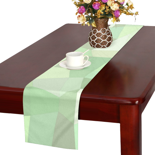 Pastel Greens Mosaic Table Runner 16x72 inch