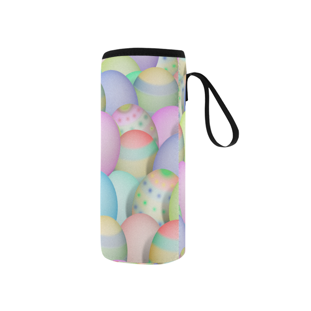 Pastel Colored Easter Eggs Neoprene Water Bottle Pouch/Small