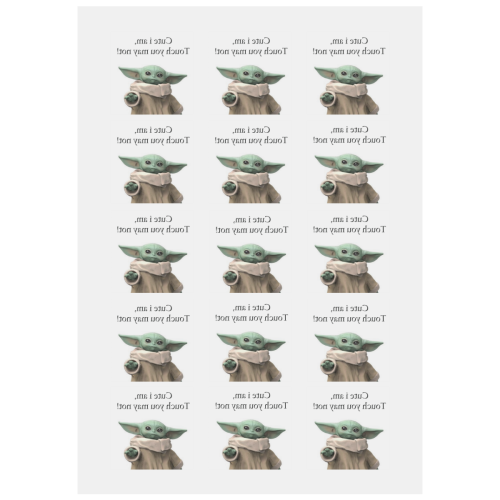 Baby Yoda No Touch Personalized Temporary Tattoo (15 Pieces)