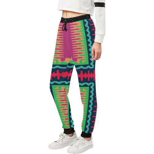 Waves in retro colors Unisex All Over Print Sweatpants (Model L11)