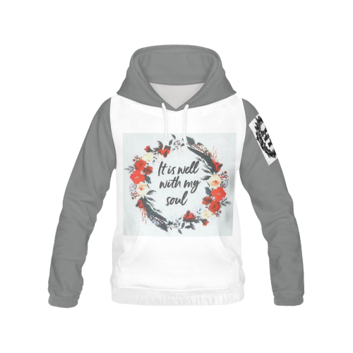 92 Flower All Over Print Hoodie for Women (USA Size) (Model H13)