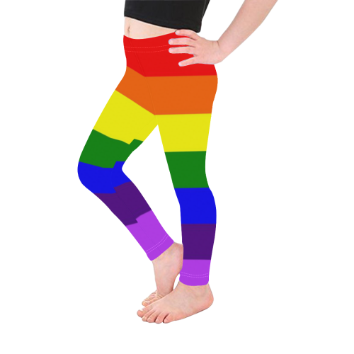 Rainbow Flag (Gay Pride - LGBTQIA+) Kid's Ankle Length Leggings (Model L06)