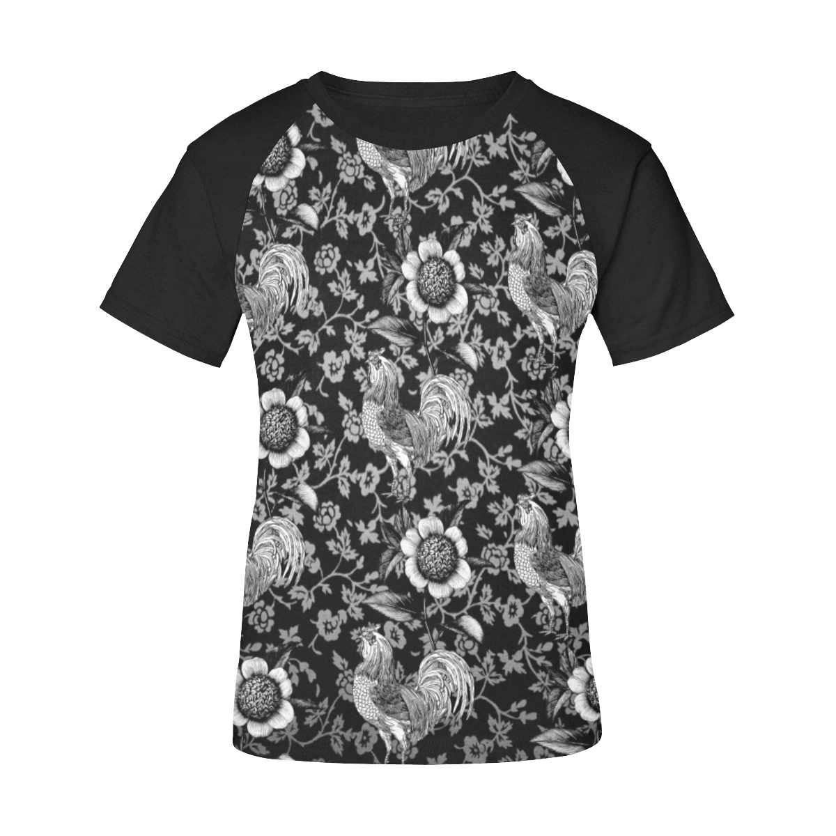 Night Garden Women's Raglan T-Shirt/Front Printing (Model T62)