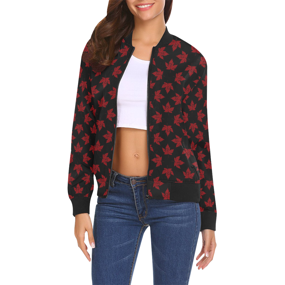 Cool Canada Jackets Womens' All Over Print Bomber Jacket for Women (Model H19)