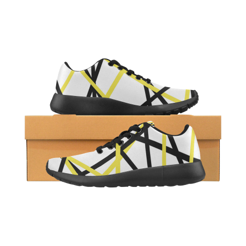 Black and yellow stripes Women’s Running Shoes (Model 020)