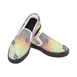 hexagon tile in rainbow colors 2 Slip-on Canvas Shoes for Men/Large Size (Model 019)