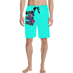 Break Dancing Colorful / Neon Aqua Men's All Over Print Casual Shorts (Model L23)