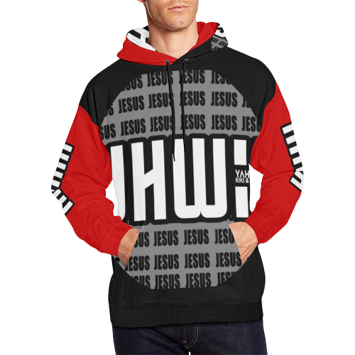 Red All Over Print Hoodie for Men (USA Size) (Model H13)