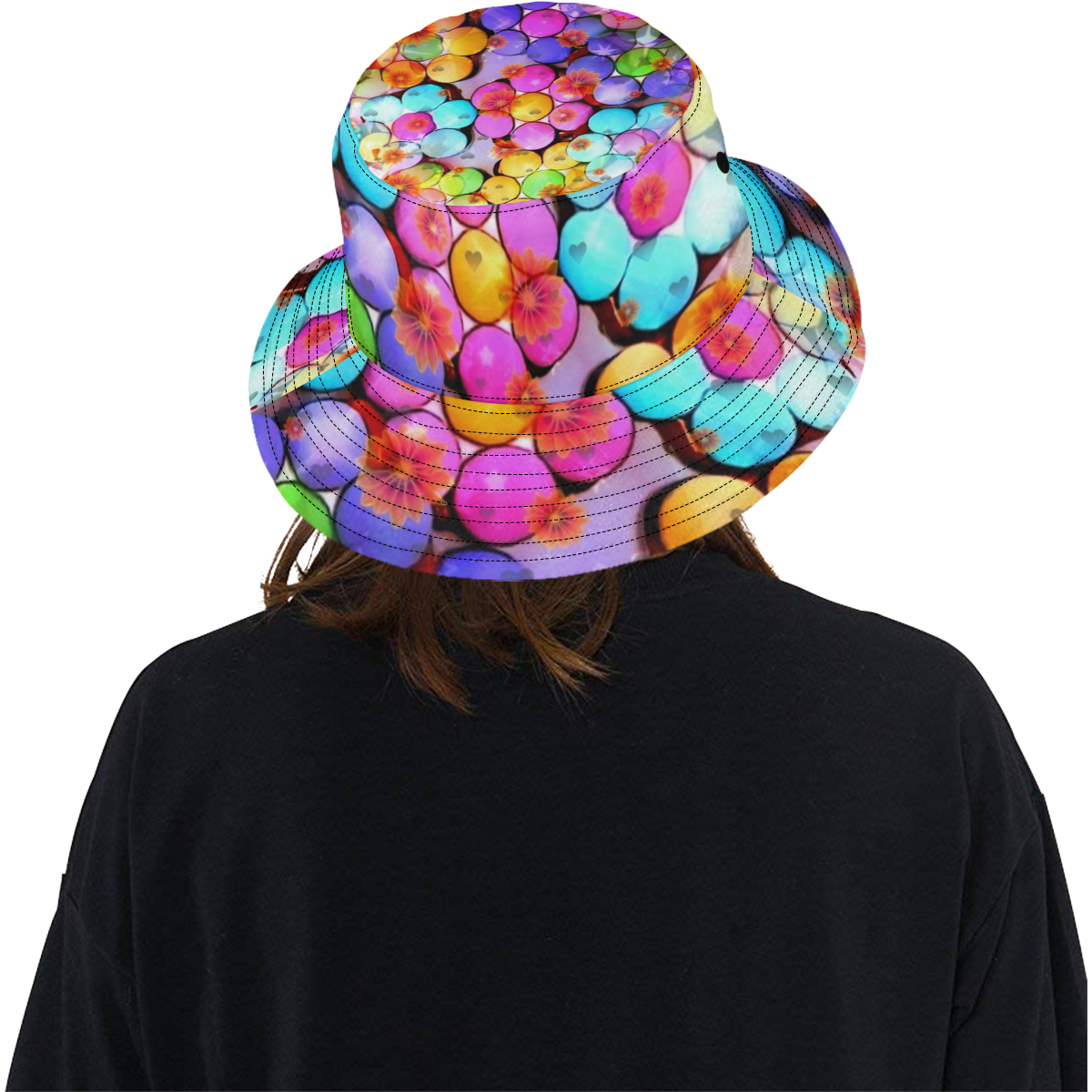 Candy Flower Dropsby Nico Bielow All Over Print Bucket Hat
