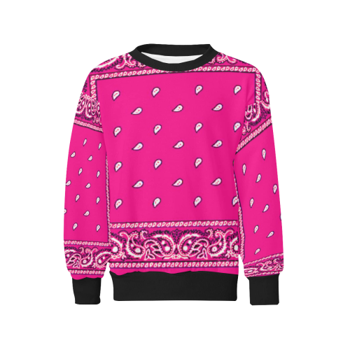 KERCHIEF PATTERN PINK Kids' All Over Print Sweatshirt (Model H37)
