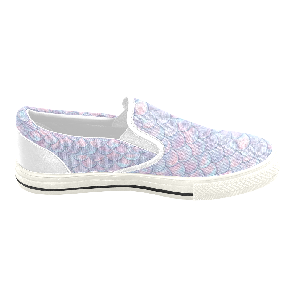 Mermaid Scales Women's Slip-on Canvas Shoes/Large Size (Model 019)