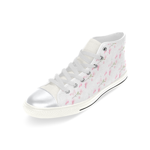 Pattern Orchidées High Top Canvas Shoes for Kid (Model 017)
