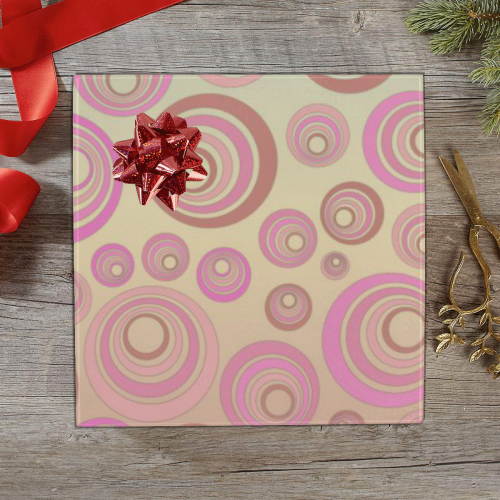Retro Psychedelic Pink on Yellow Gift Wrapping Paper 58"x 23" (1 Roll)