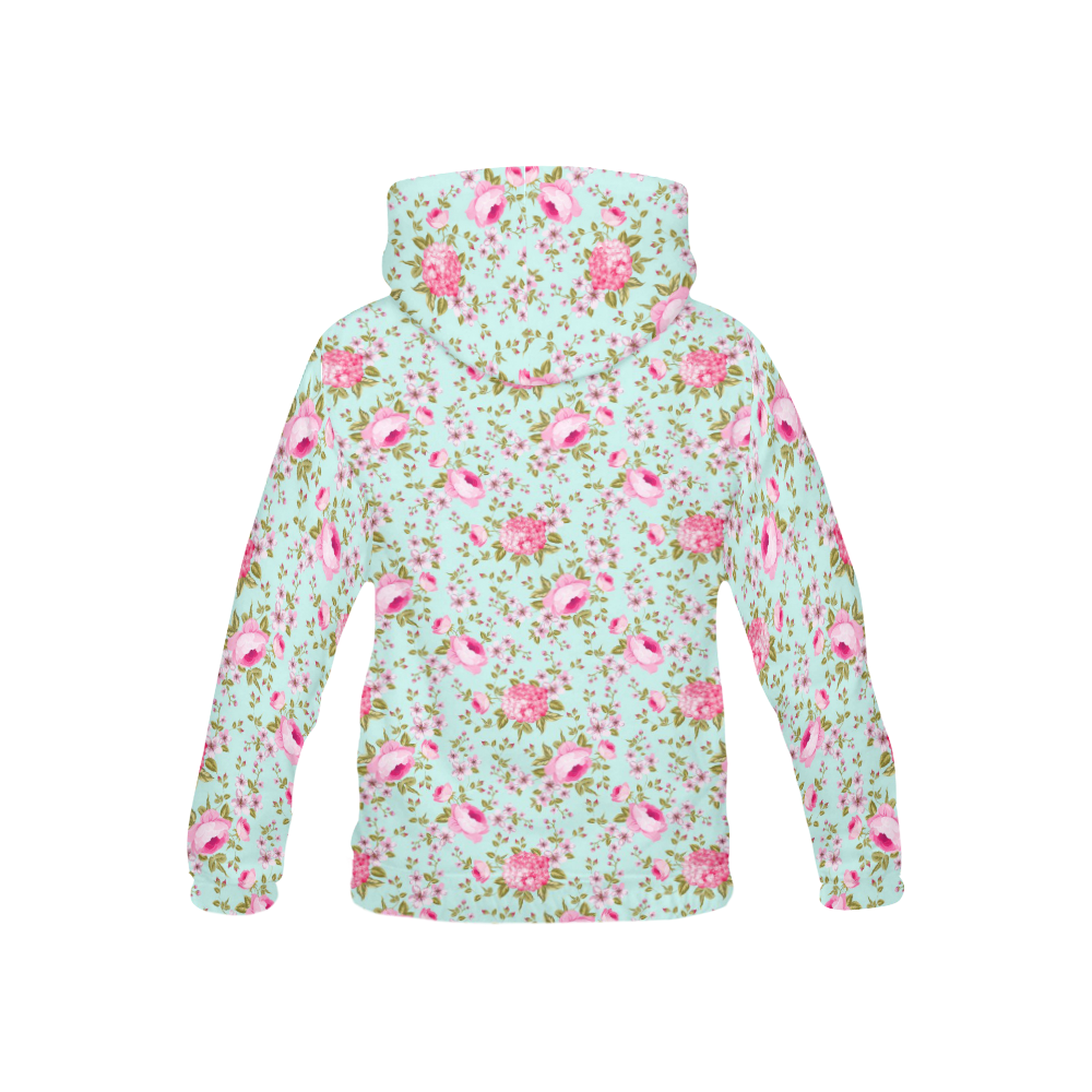 Peony Pattern All Over Print Hoodie for Kid (USA Size) (Model H13)