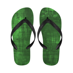 Green Grunge Flip Flops for Men/Women (Model 040)
