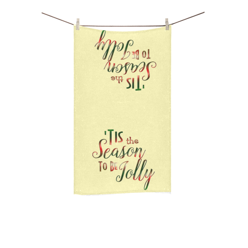 Christmas 'Tis The Season on Yellow Custom Towel 16"x28"