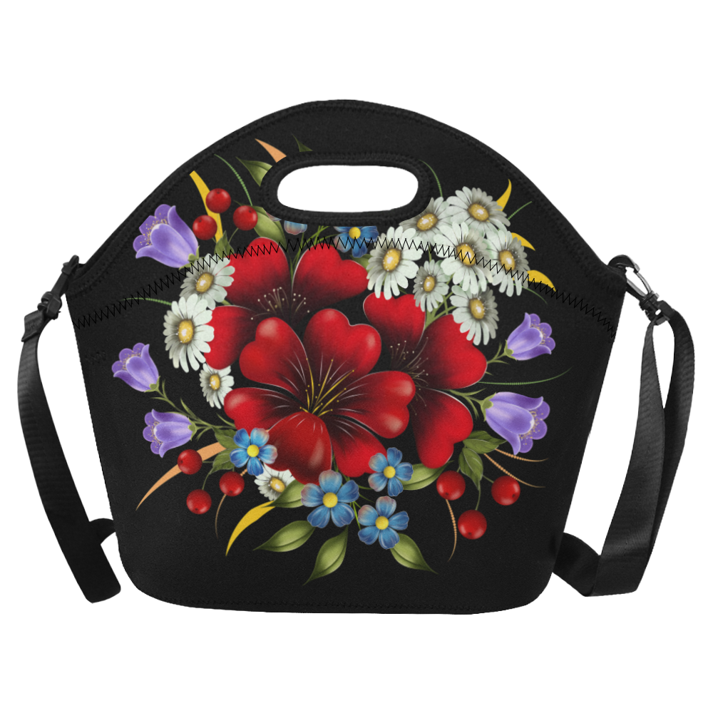 Bouquet Of Flowers Neoprene Lunch Bag/Large (Model 1669)