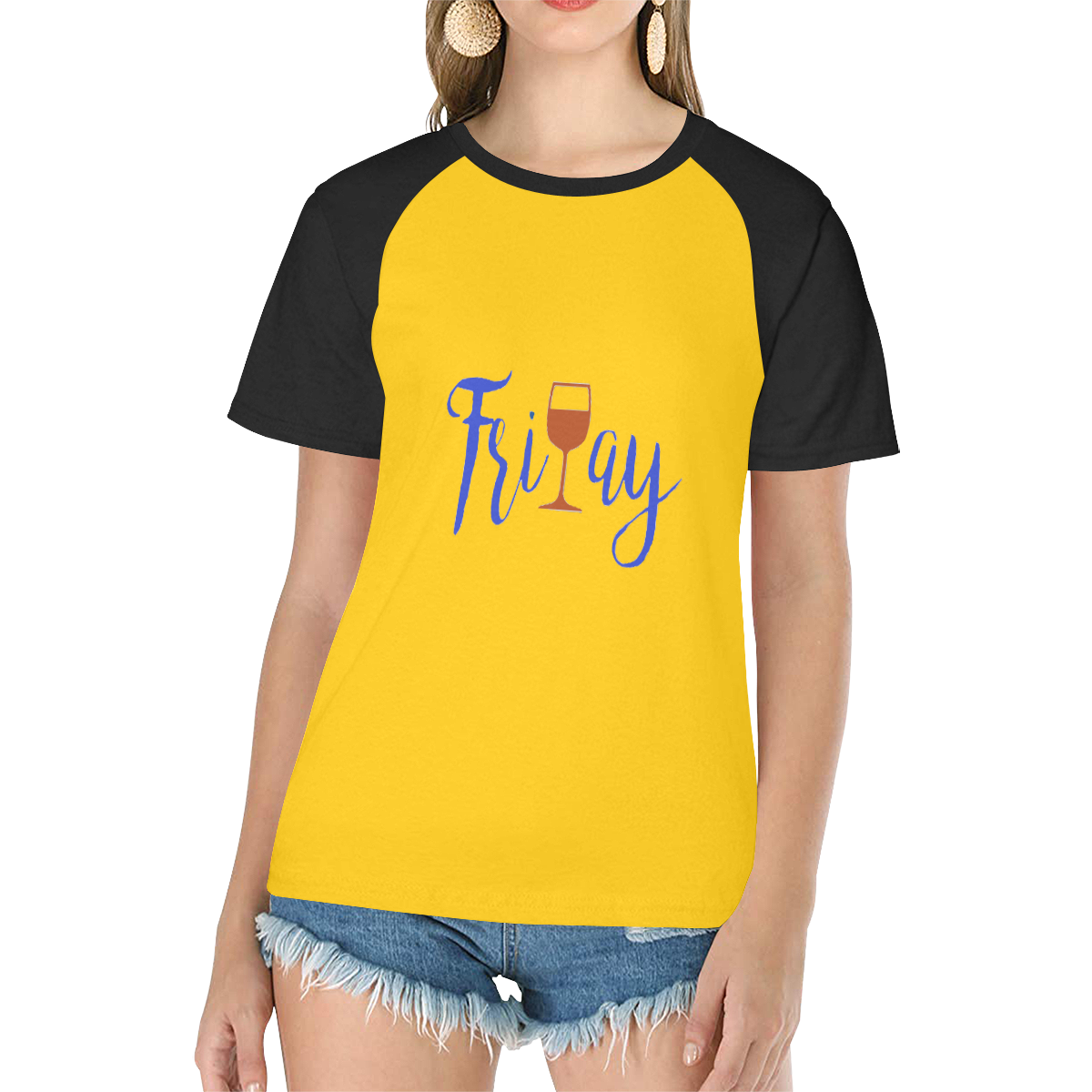 friday party Women's Raglan T-Shirt/Front Printing (Model T62)