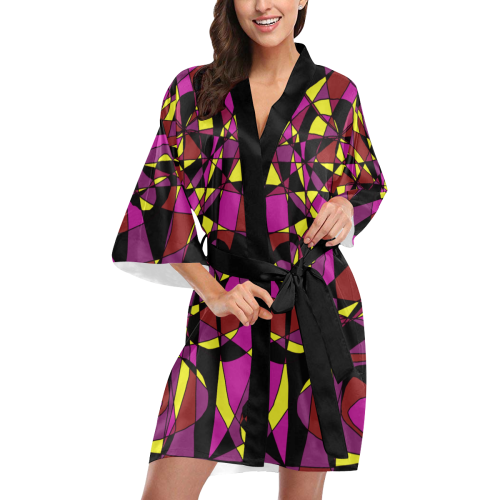Multicolor Abstract Design S2020 Kimono Robe