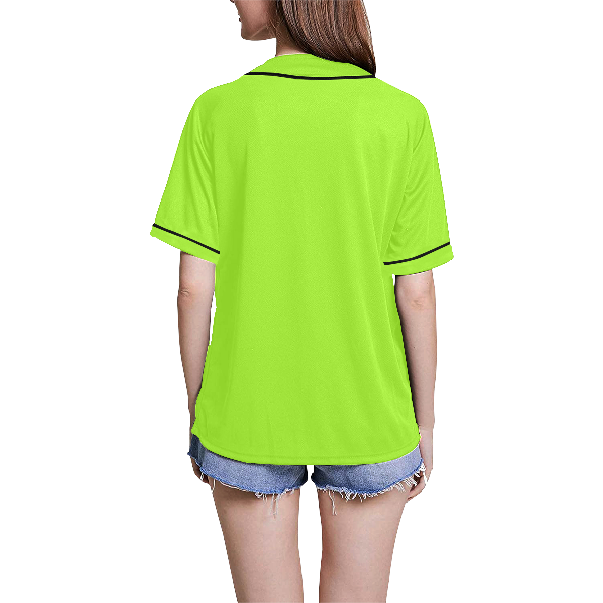color green yellow All Over Print Baseball Jersey for Women (Model T50)