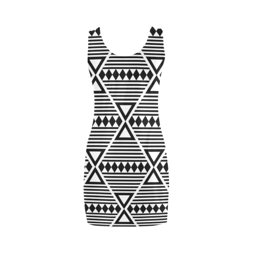 Black Aztec Tribal Medea Vest Dress (Model D06)
