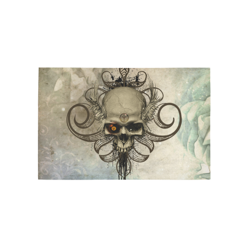 Creepy skull, vintage background Area Rug 5'x3'3''