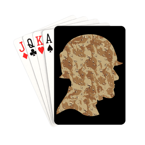 Desert Camouflage Soldier on Black Playing Cards 2.5"x3.5"