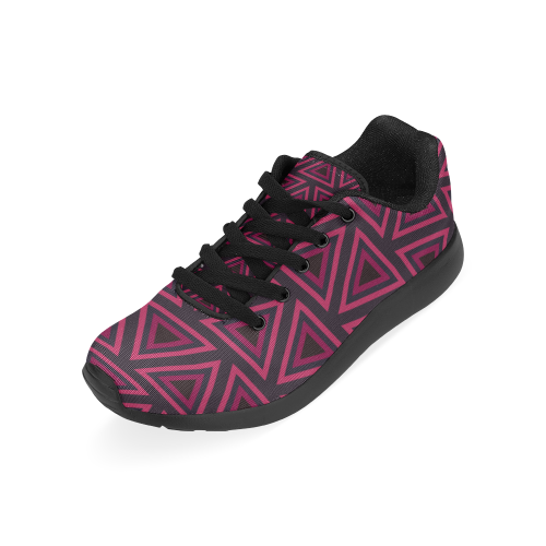 Tribal Ethnic Triangles Kid's Running Shoes (Model 020)