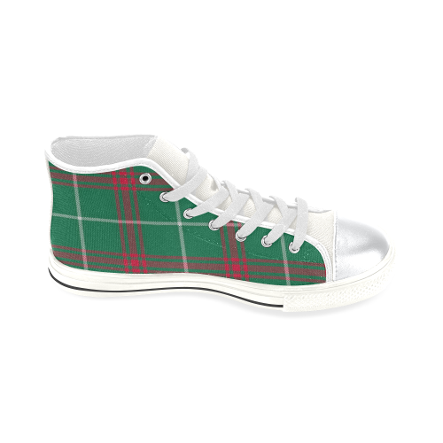 Welsh National Tartan High Top Canvas Shoes for Kid (Model 017)