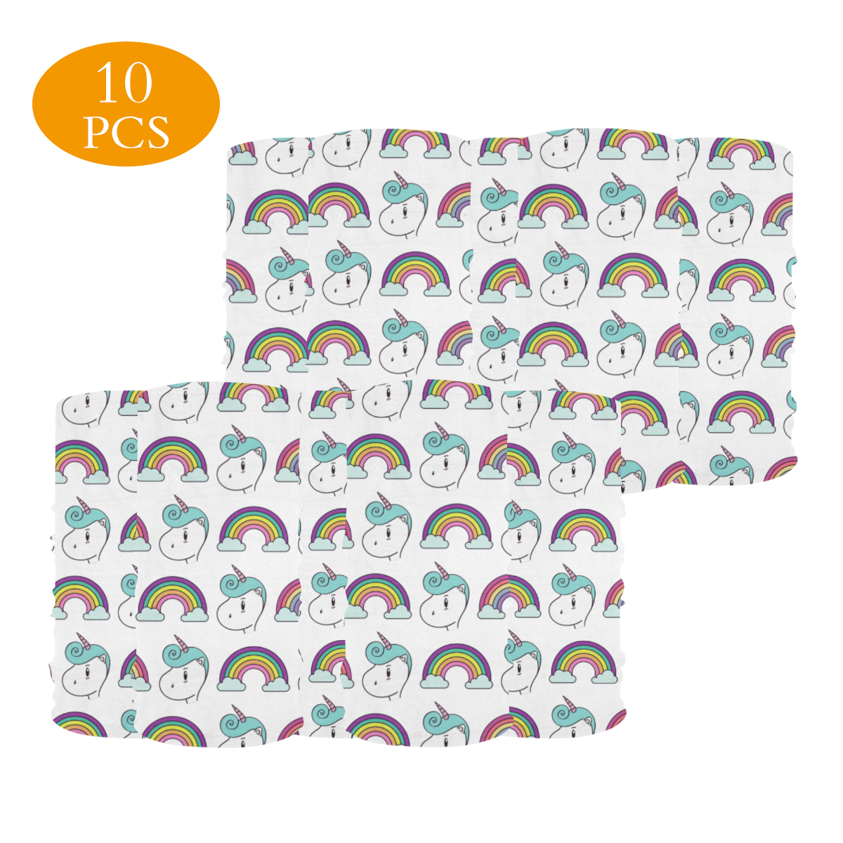 Unicorns and rainbows Multifunctional Dust-Proof Headwear (Pack of 10)
