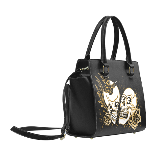 Eternal Love Black And Gold Black Classic Shoulder Handbag (Model 1653)