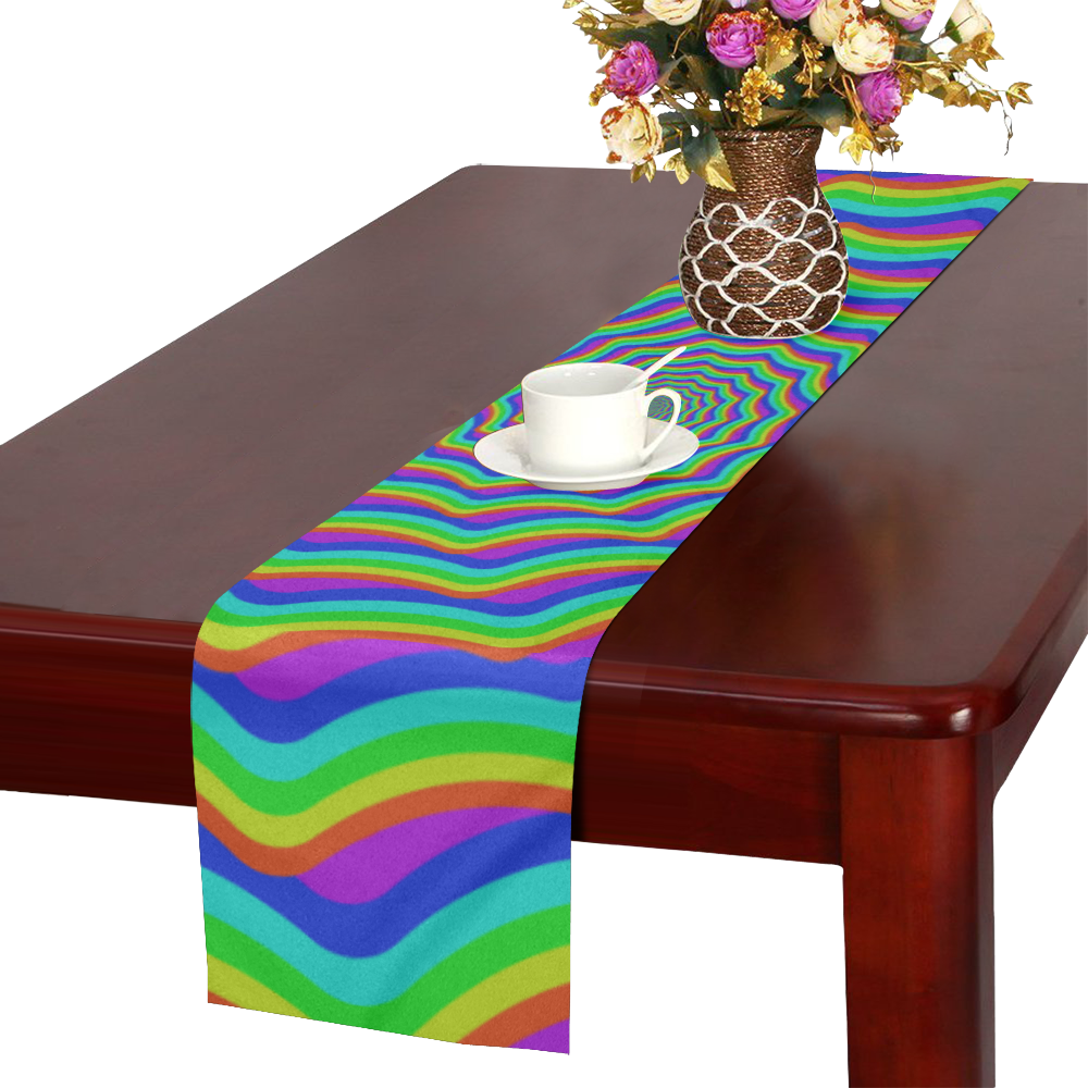 Rainbow shell vortex Table Runner 14x72 inch