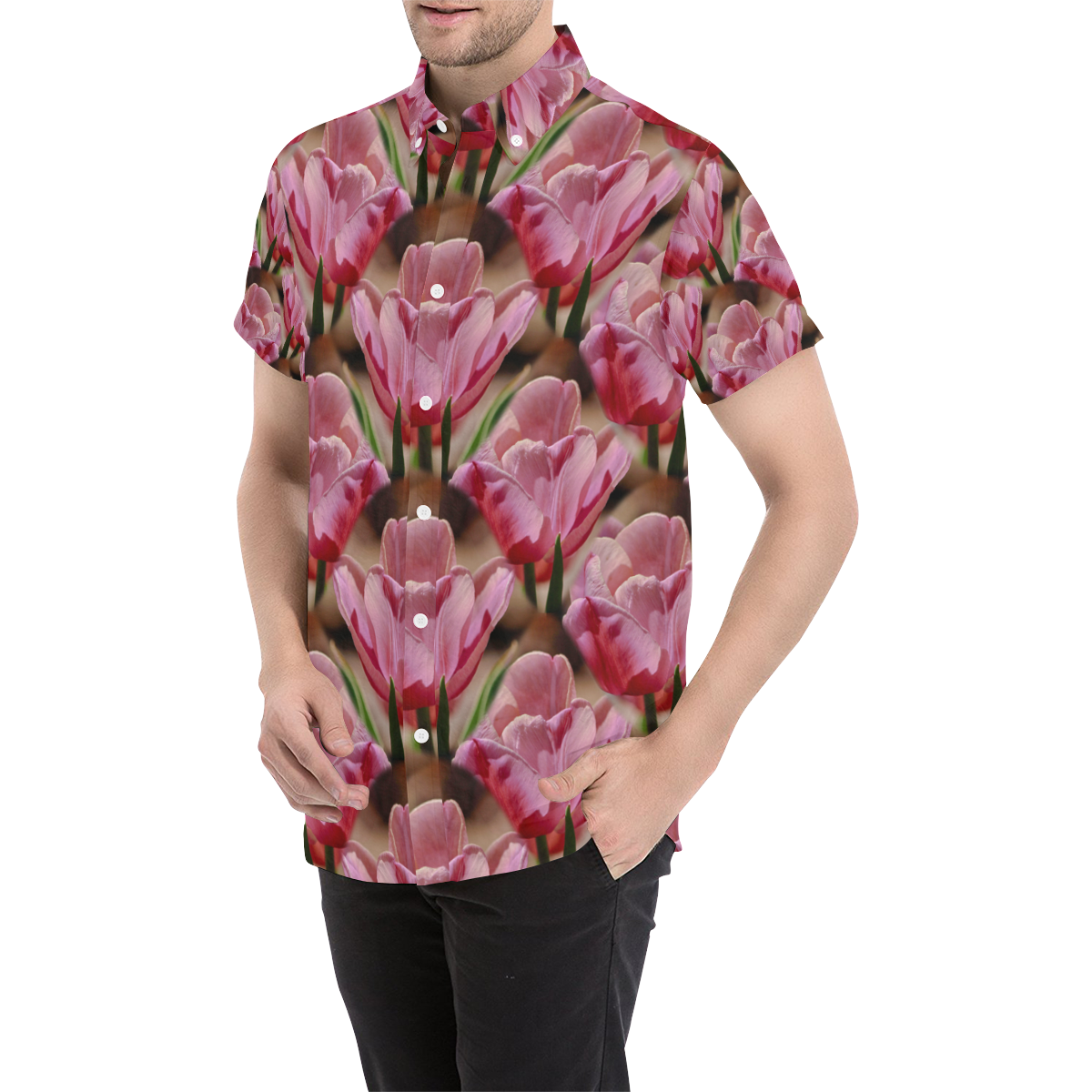 Tulip20170436_by_JAMColors Men's All Over Print Short Sleeve Shirt (Model T53)