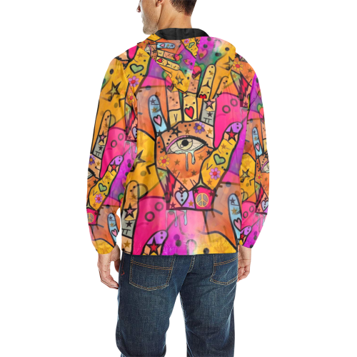 Watch you by Nico Bielow All Over Print Quilted Windbreaker for Men (Model H35)