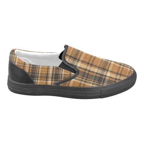 TARTAN DESIGN Slip-on Canvas Shoes for Men/Large Size (Model 019)
