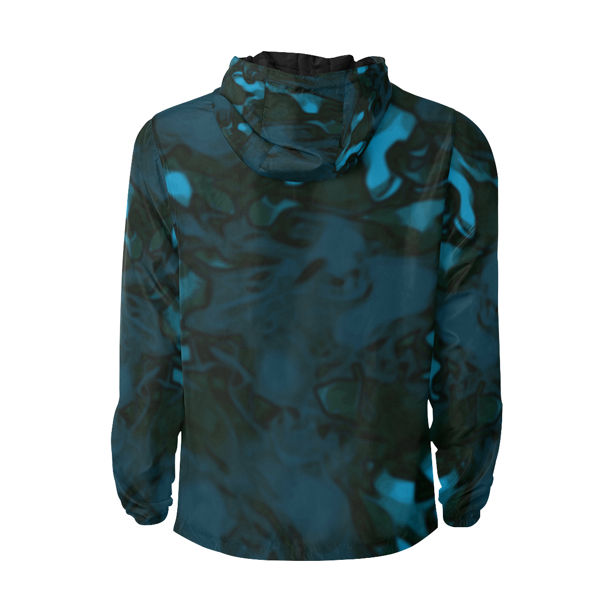 High-Jacked Camouflage - green blue jagged spots abstract customize All Over Print Quilted Windbreaker for Men (Model H35)