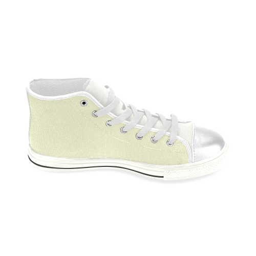 color light goldenrod yellow High Top Canvas Shoes for Kid (Model 017)