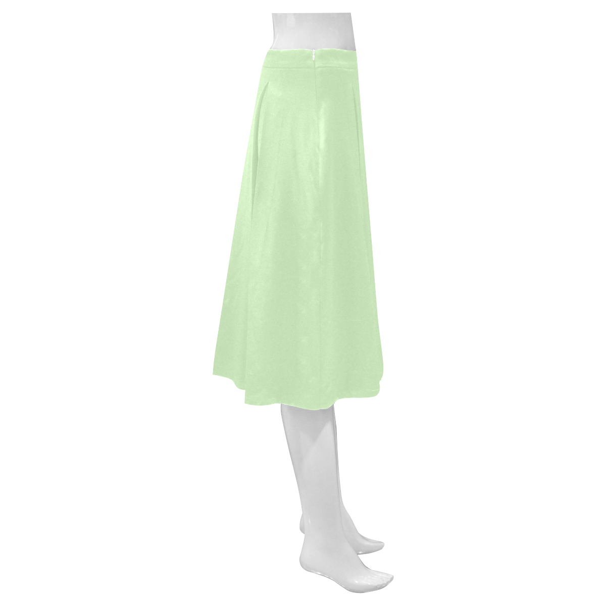 color tea green Mnemosyne Women's Crepe Skirt (Model D16)