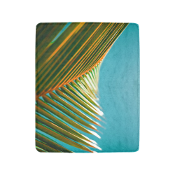 Plant leaves in orange and green, blue skies photo Ultra-Soft Micro Fleece Blanket 40"x50"