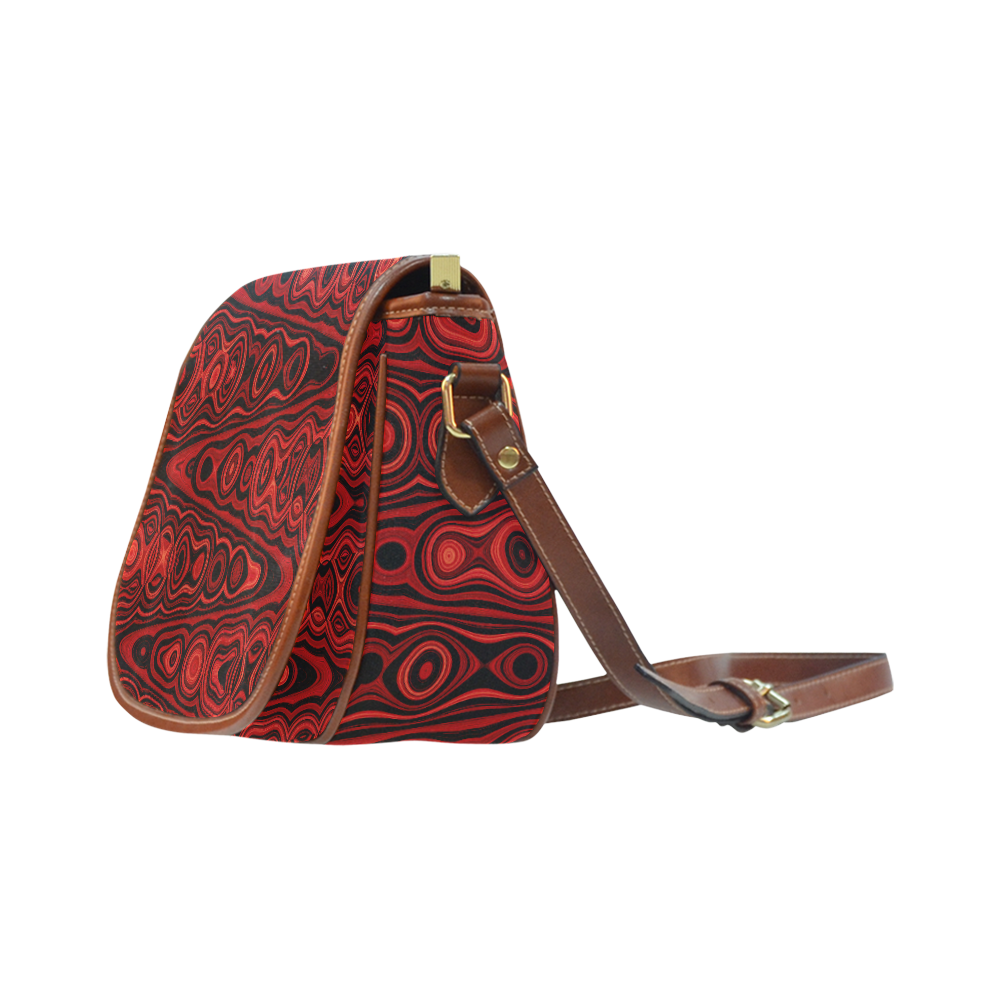 Brown Abstract Pattern Saddle Bag/Large (Model 1649)