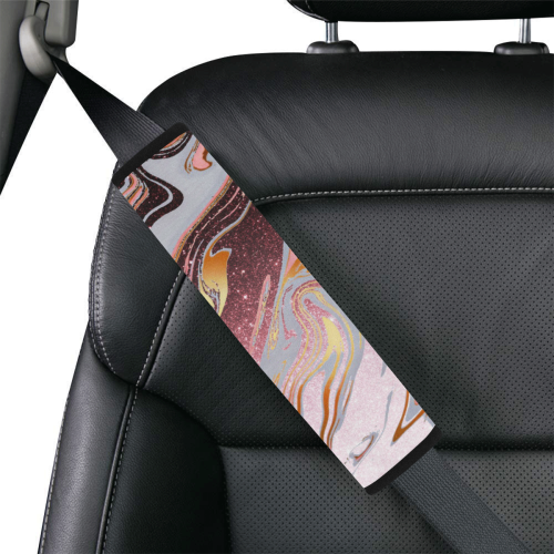 rose gold Glitter gradient marble Car Seat Belt Cover 7''x12.6''