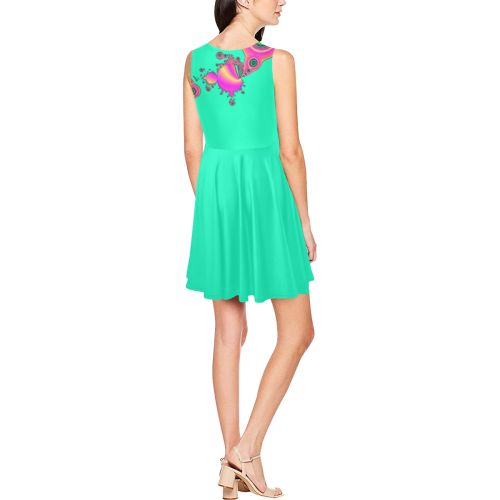 light gren-arp32-dress Thea Sleeveless Skater Dress(Model D19)