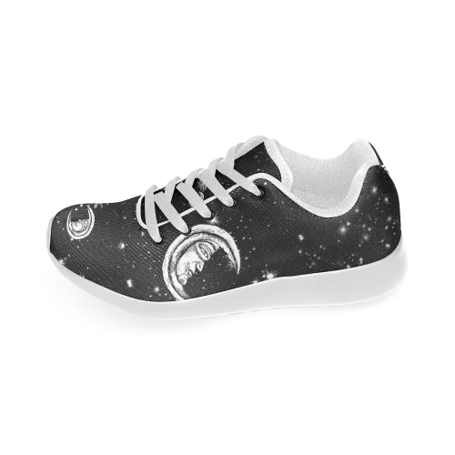 Mystic Stars, Moon and Sun (White Laces) Men's Running Shoes/Large Size (Model 020)