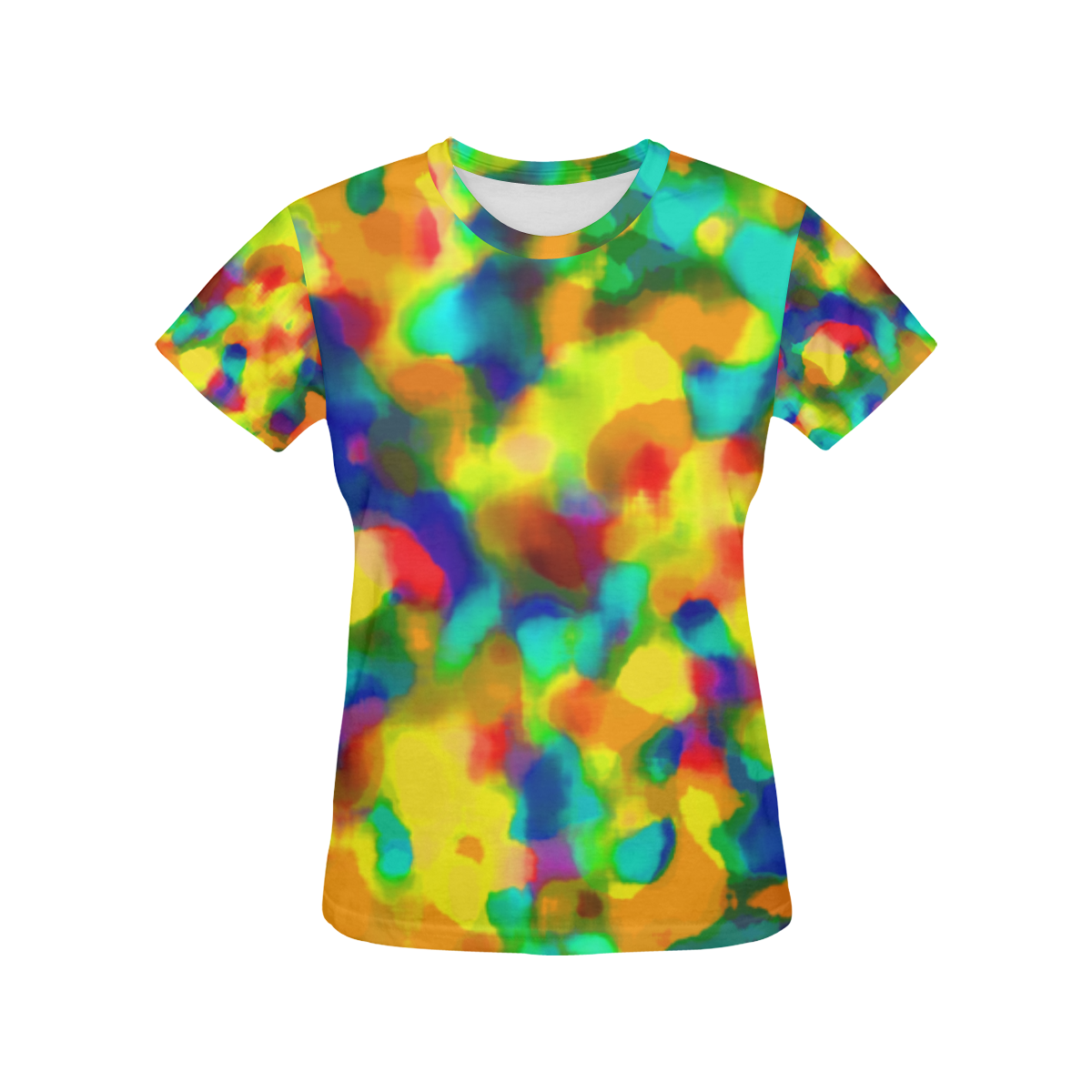 Colorful watercolors texture All Over Print T-Shirt for Women (USA Size) (Model T40)