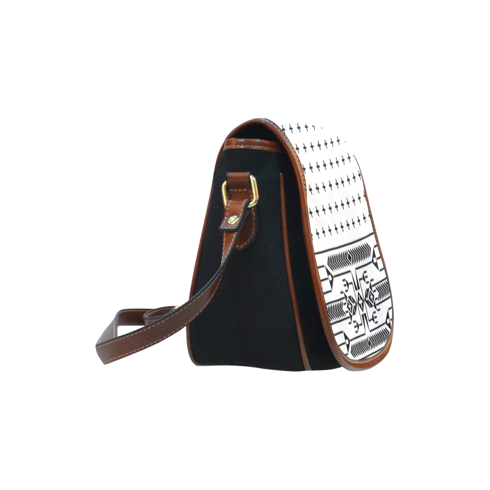 The Path Black design Saddle Bag/Small (Model 1649)(Flap Customization)
