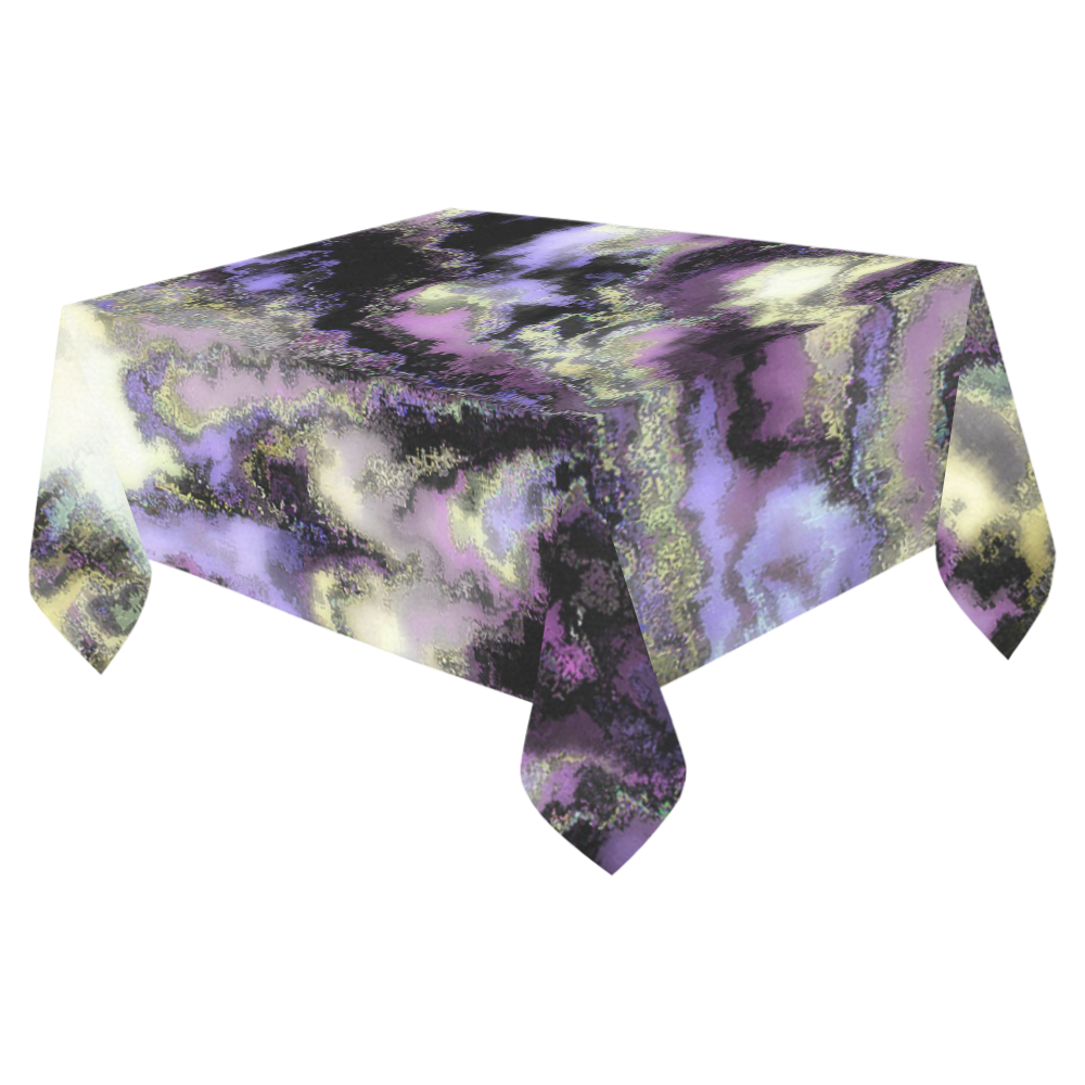 Purple marble Cotton Linen Tablecloth 52"x 70"