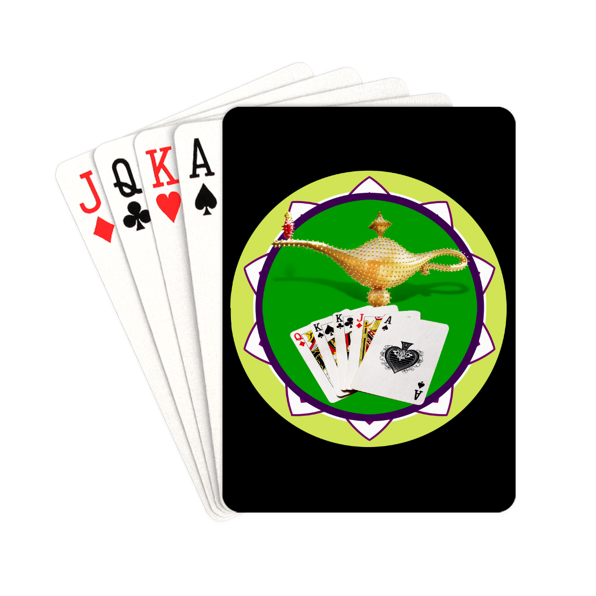 LasVegasIcons Poker Chip - Magic Lamp on Black Playing Cards 2.5"x3.5"