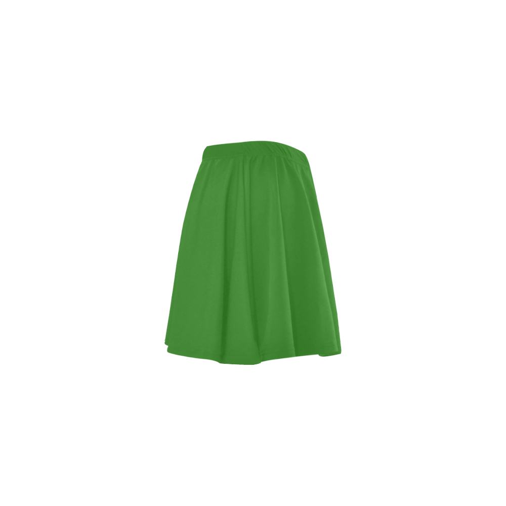 Solid Garden Green Mini Skating Skirt (Model D36)