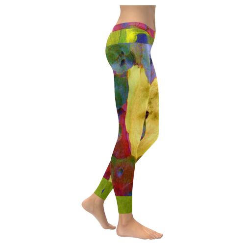 abstract tree bark Women's Low Rise Leggings (Invisible Stitch) (Model L05)